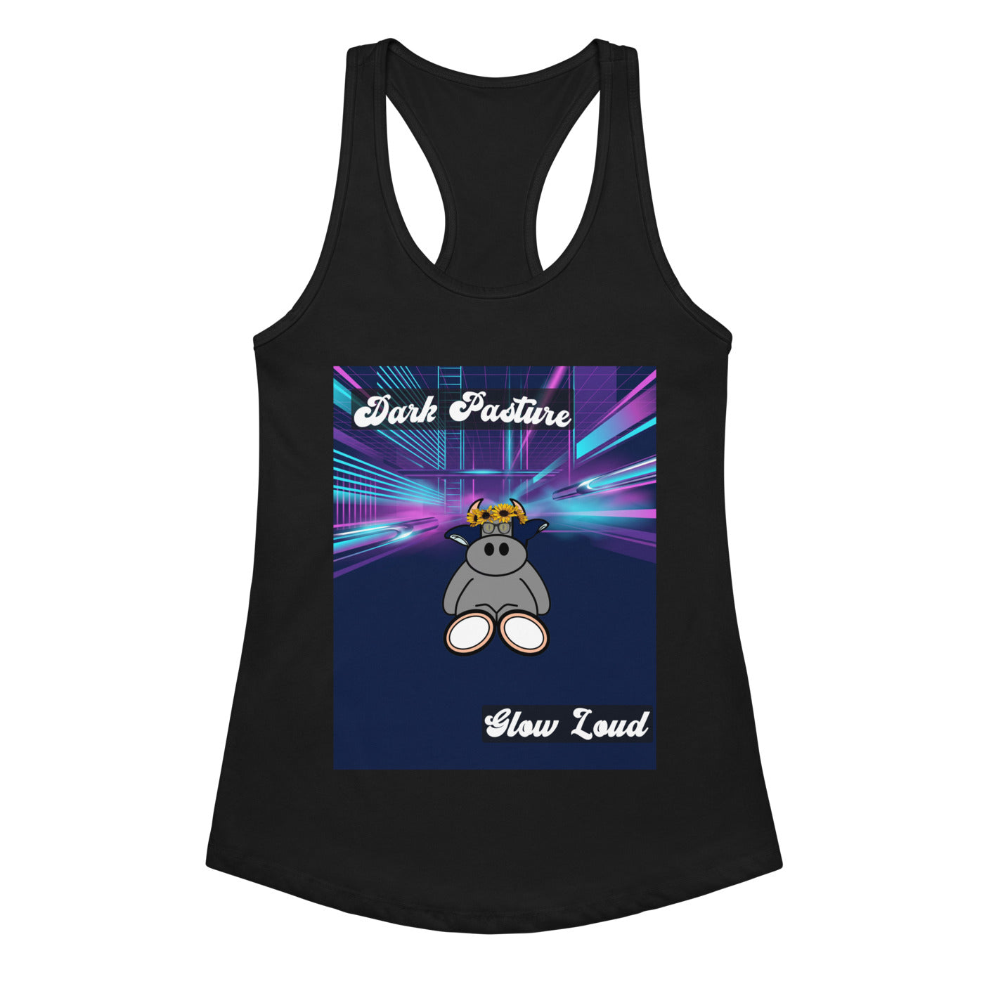 Pocket Cows Women's Ideal Racerback Tank Top — Design 255