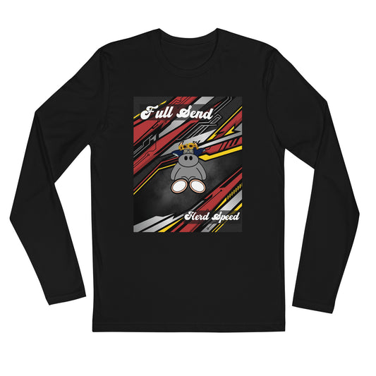 Pocket Cows Men's Fitted Long Sleeve Shirt — Design 265