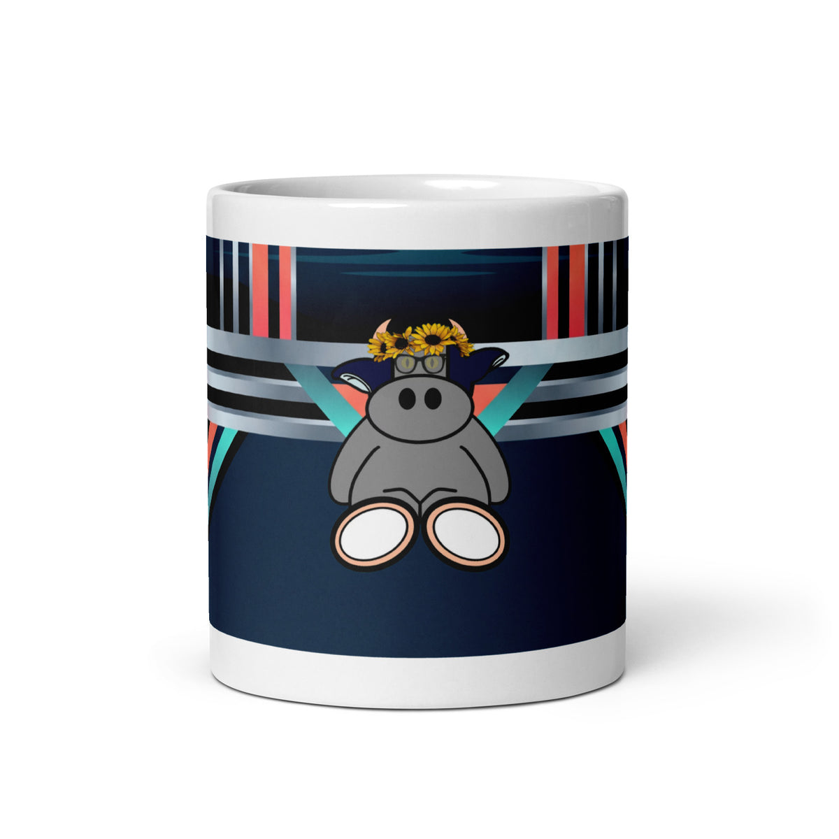 Pocket Cows White Glossy Mug — Pasture Vice — Design 281