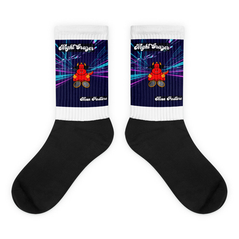 Pocket Cows Black Foot Sublimated Socks — After Hours — Design 250