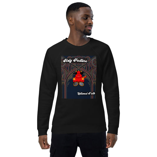 Pocket Cows Unisex Organic Raglan Sweatshirt — Design 270