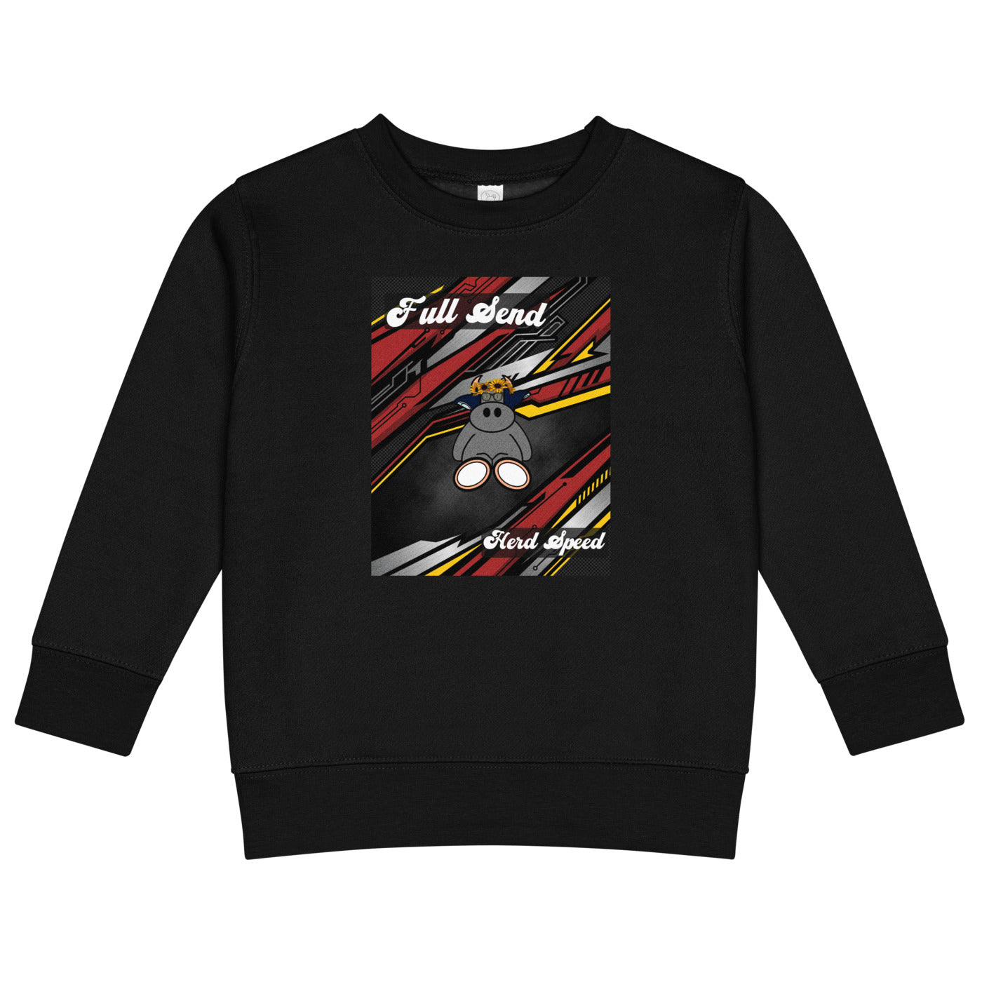 Pocket Cows Kids Crew Neck Sweatshirt — Design 265