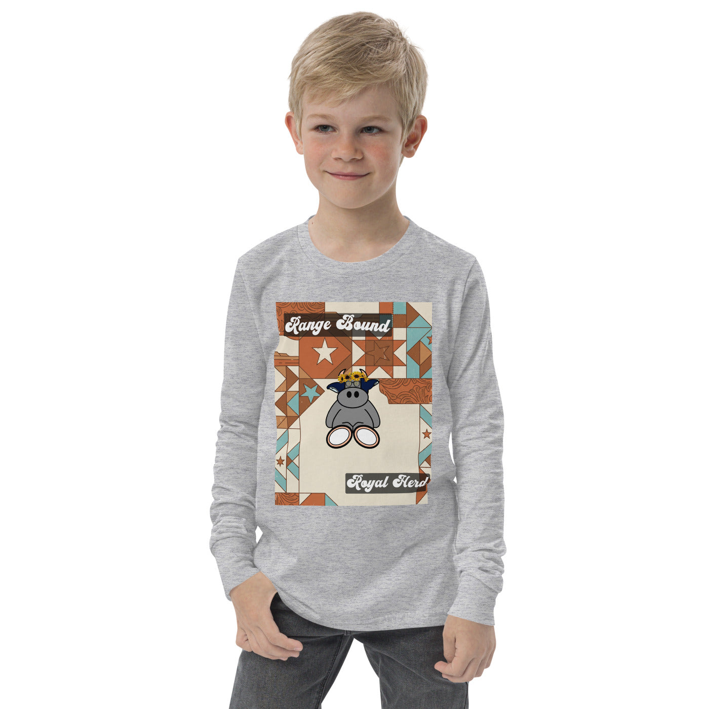 Pocket Cows Youth Long Sleeve Tee — Design 258