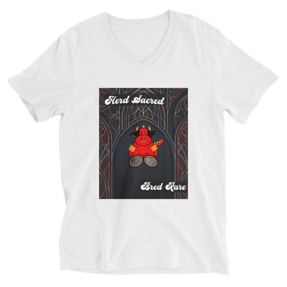 Pocket Cows Unisex V-Neck Tee — Design 267