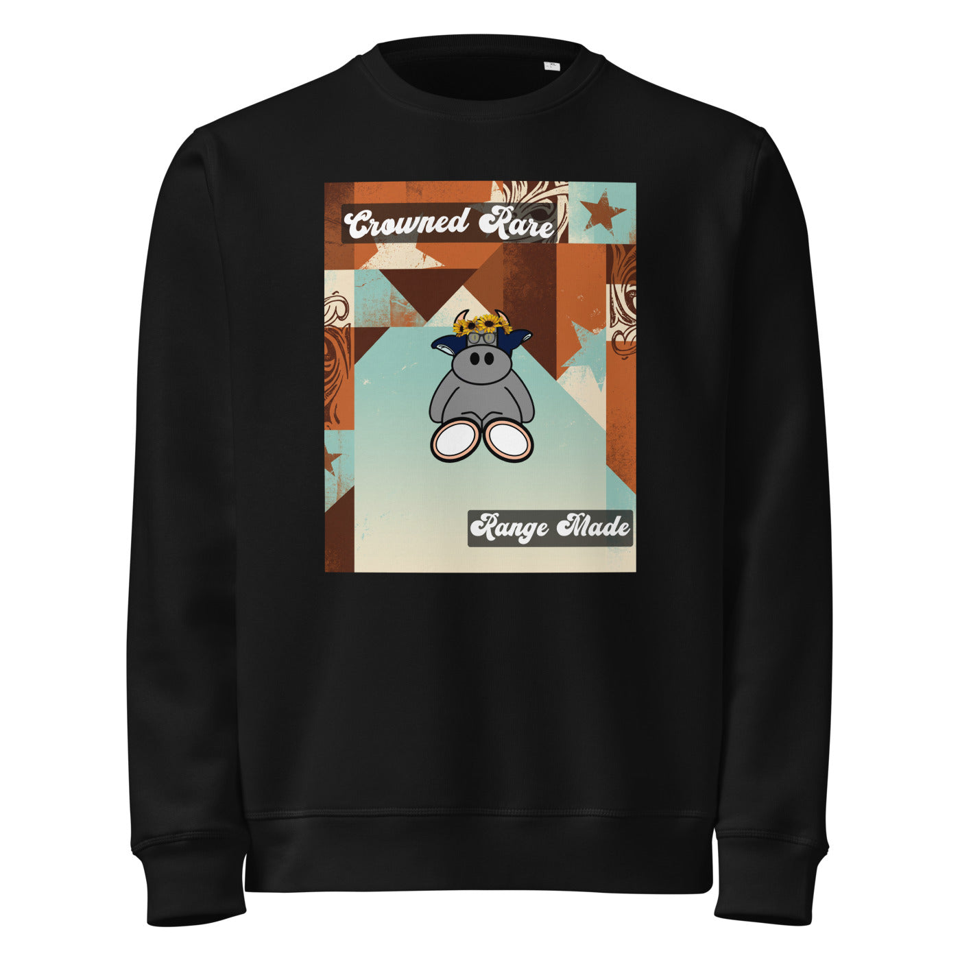 Pocket Cows Unisex Organic Mid-Weight Roller Sweatshirt — Design 260