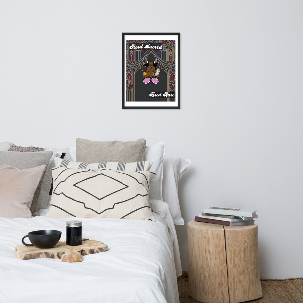Pocket Cows Enhanced Matte Paper Framed Poster (in) — Sacred Herd — Design 764