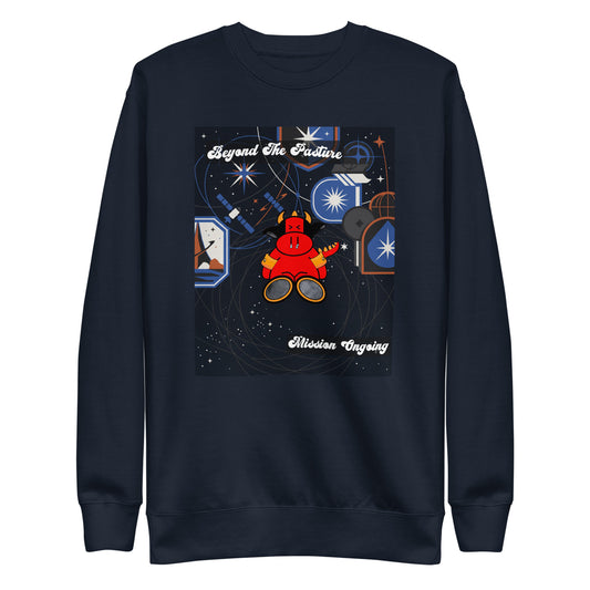 Pocket Cows Crewneck — Orbit The Herd — Design 23
