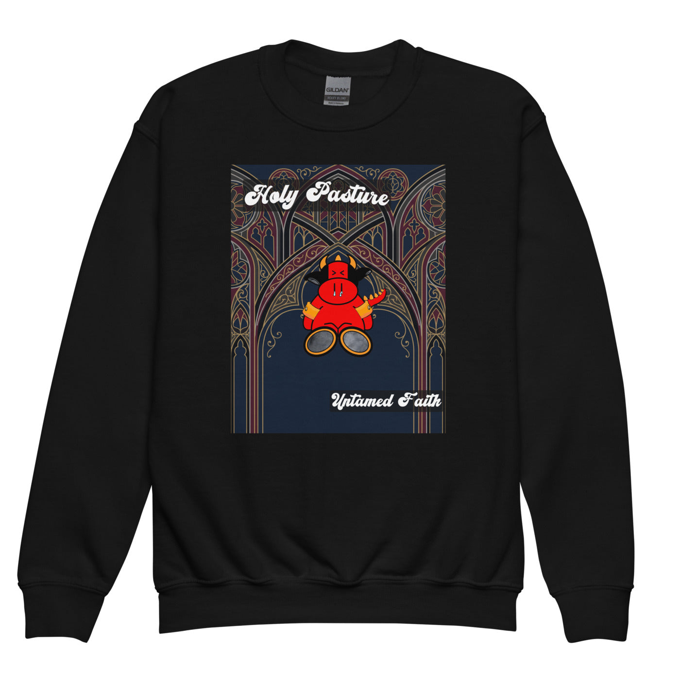 Pocket Cows Youth Crew Neck Sweatshirt — Design 270