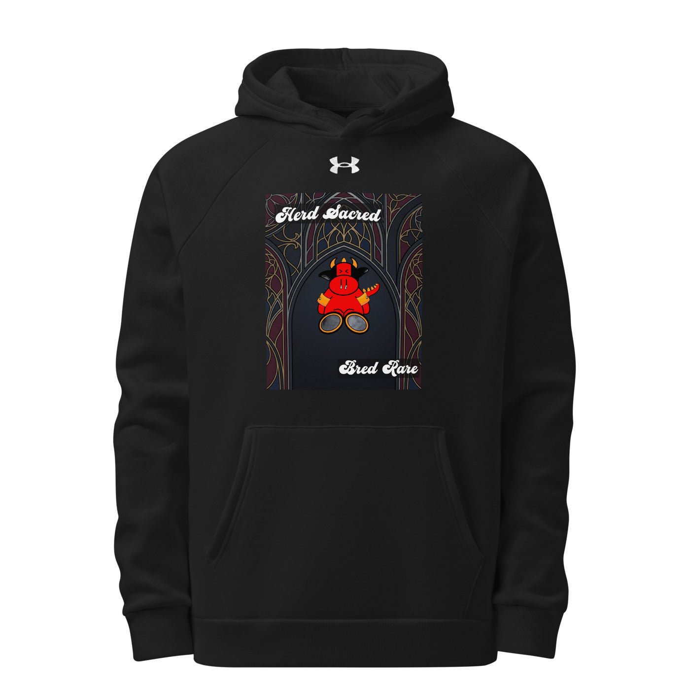 Pocket Cows Men’s Under Armour Rival Fleece Hoodie — Design 267