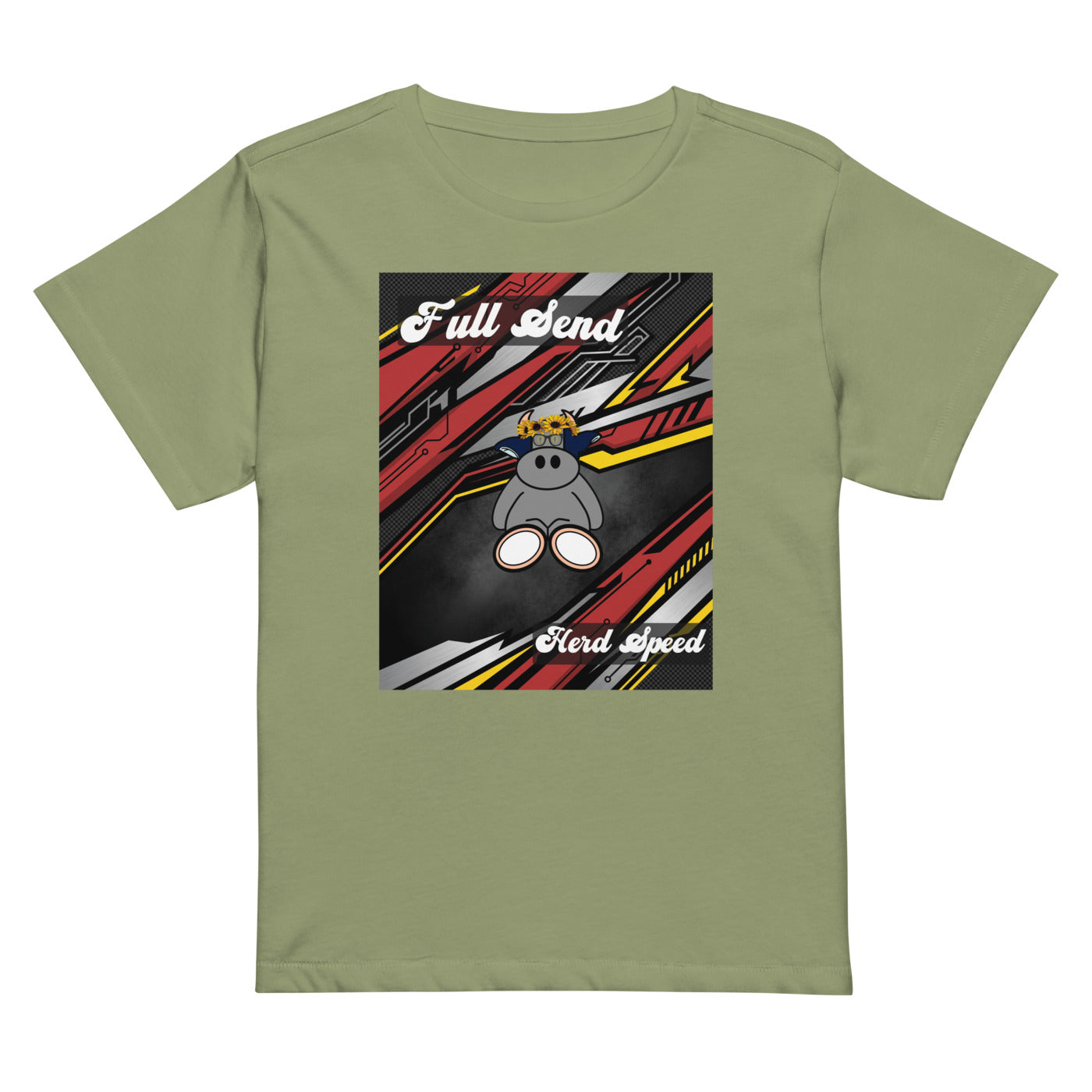 Pocket Cows Women's High-Waisted Tee — Design 265