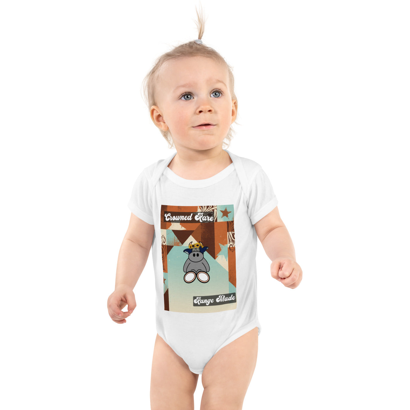 Pocket Cows Baby Short Sleeve Bodysuit — Design 260