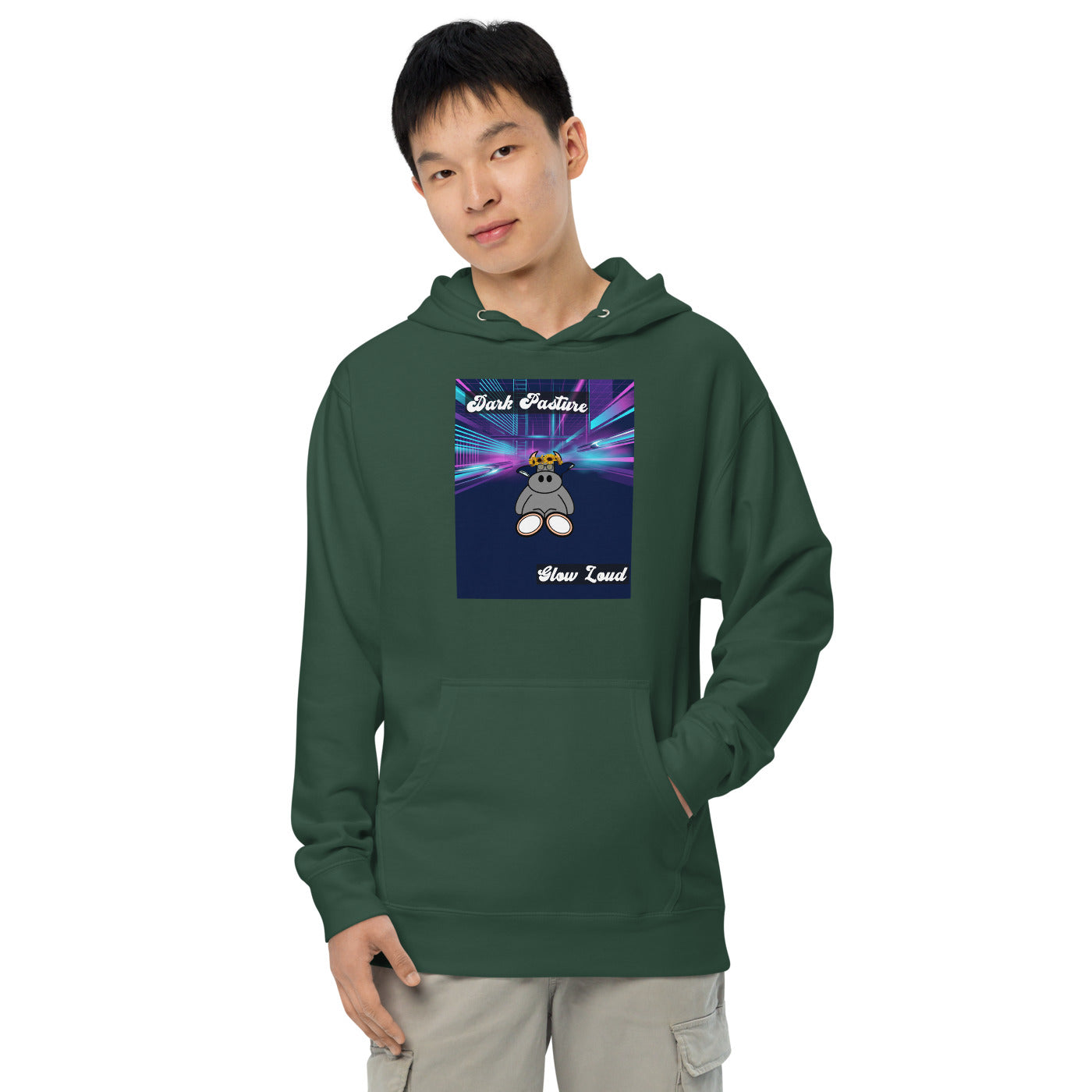 Pocket Cows Unisex Midweight Hoodie — Design 255