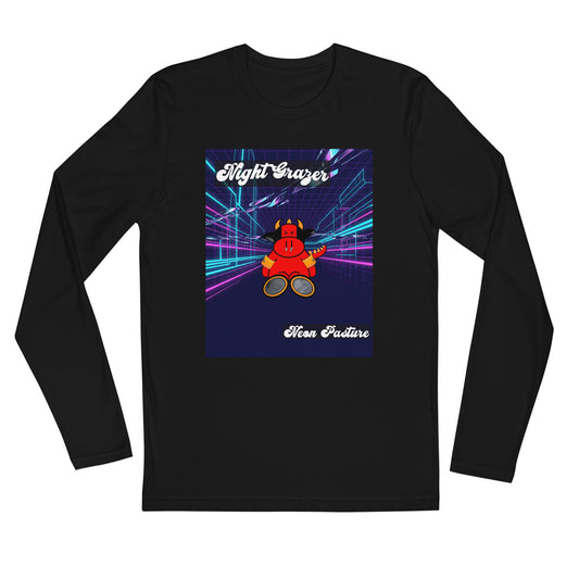 Pocket Cows Men's Fitted Long Sleeve Shirt — Design 250