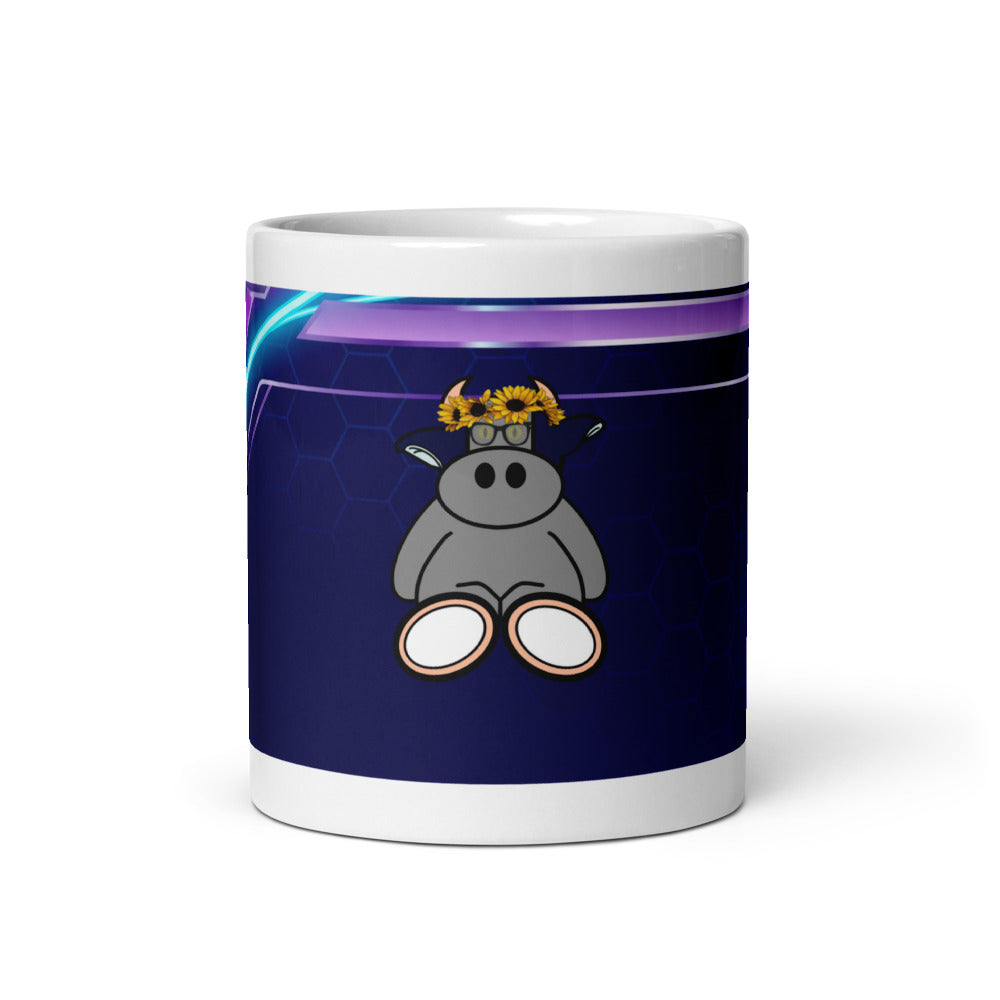 Pocket Cows White Glossy Mug — After Hours — Design 251