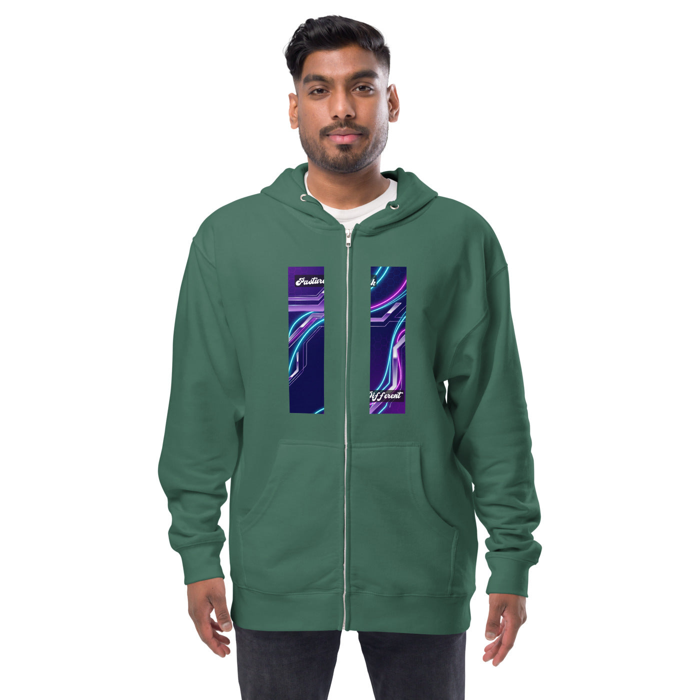 Pocket Cows Unisex Fleece Zip Up Hoodie — Design 251