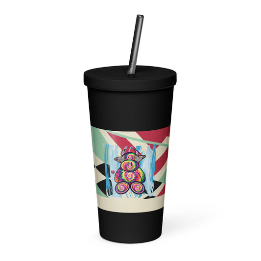 Pocket Cows Insulated Tumbler with a Straw — Always Fresh — Design 716