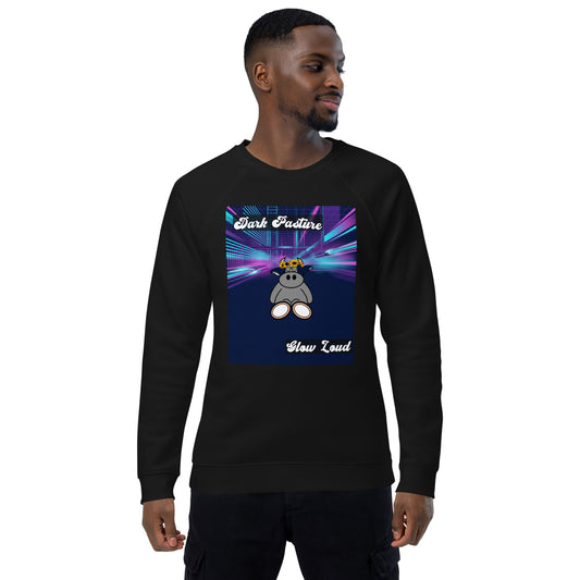 Pocket Cows Unisex Organic Raglan Sweatshirt — Design 255
