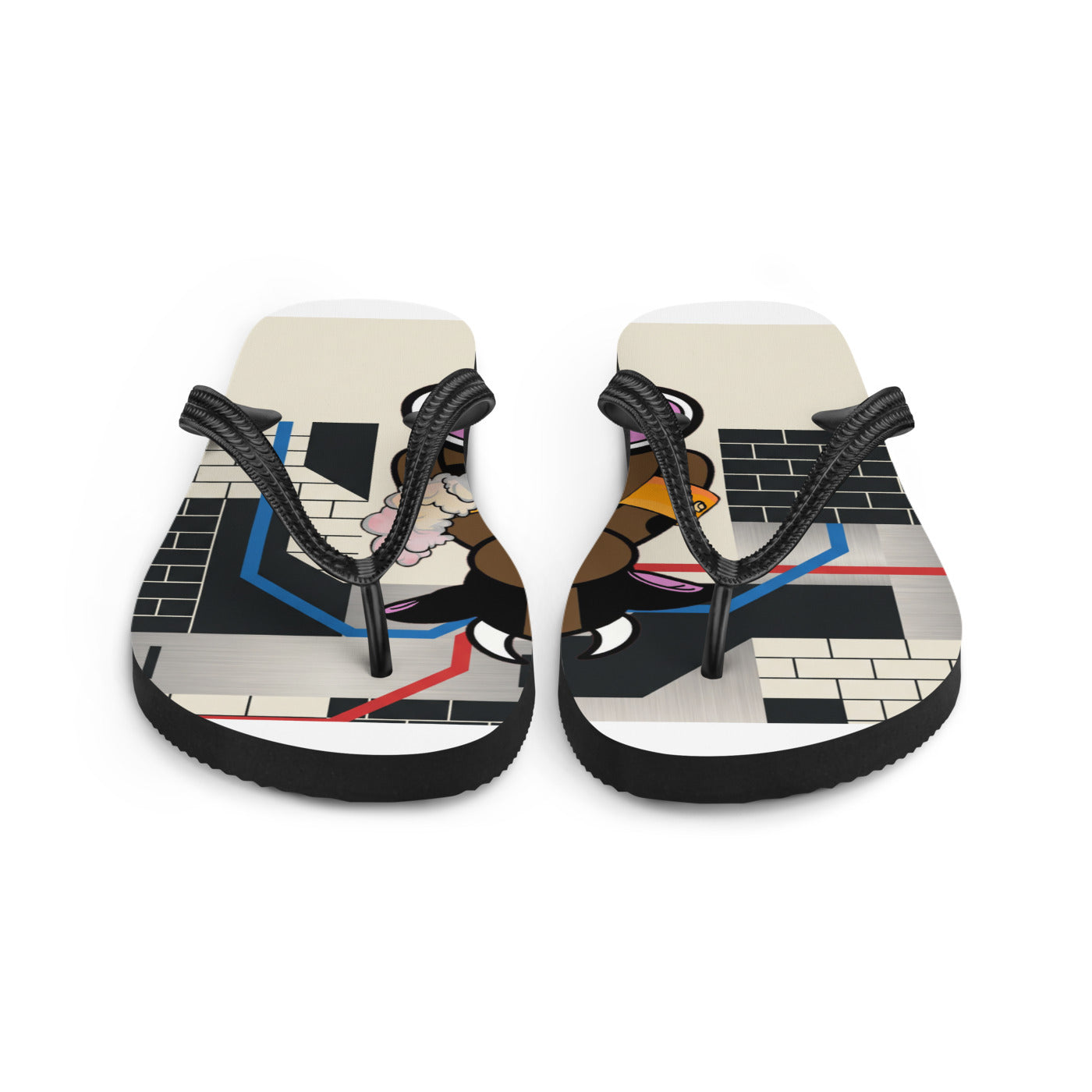 Pocket Cows Sublimation Flip Flops — Move Different — Design 790