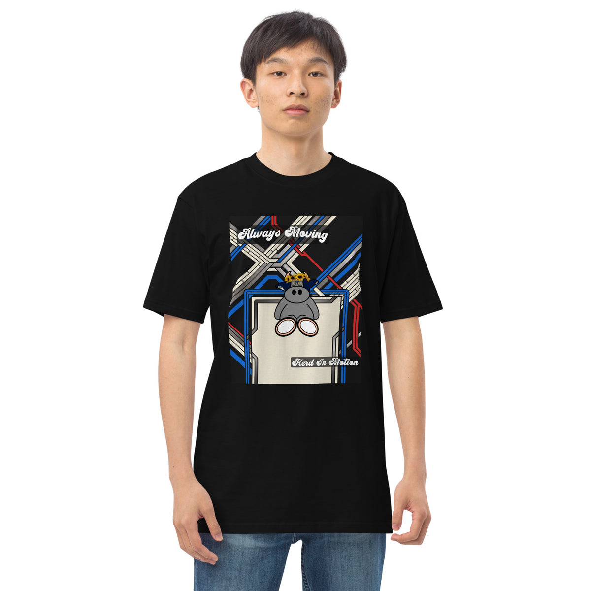 Pocket Cows Heavyweight Tee — Move Different — Design 321