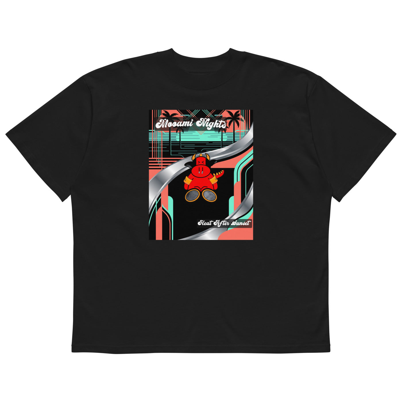 Pocket Cows Unisex Organic Oversized High Neck Blaster 2.0 T-Shirt — Design 272