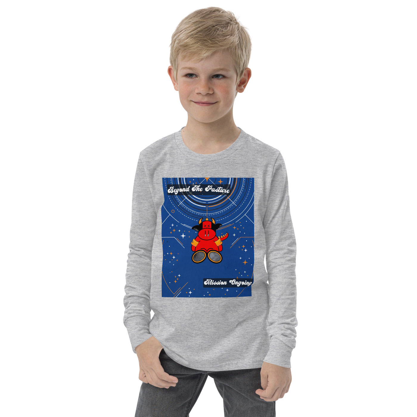 Pocket Cows Youth Long Sleeve Tee — Design 278