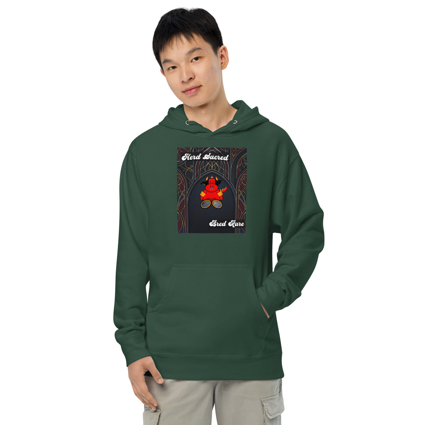 Pocket Cows Unisex Midweight Hoodie — Design 267