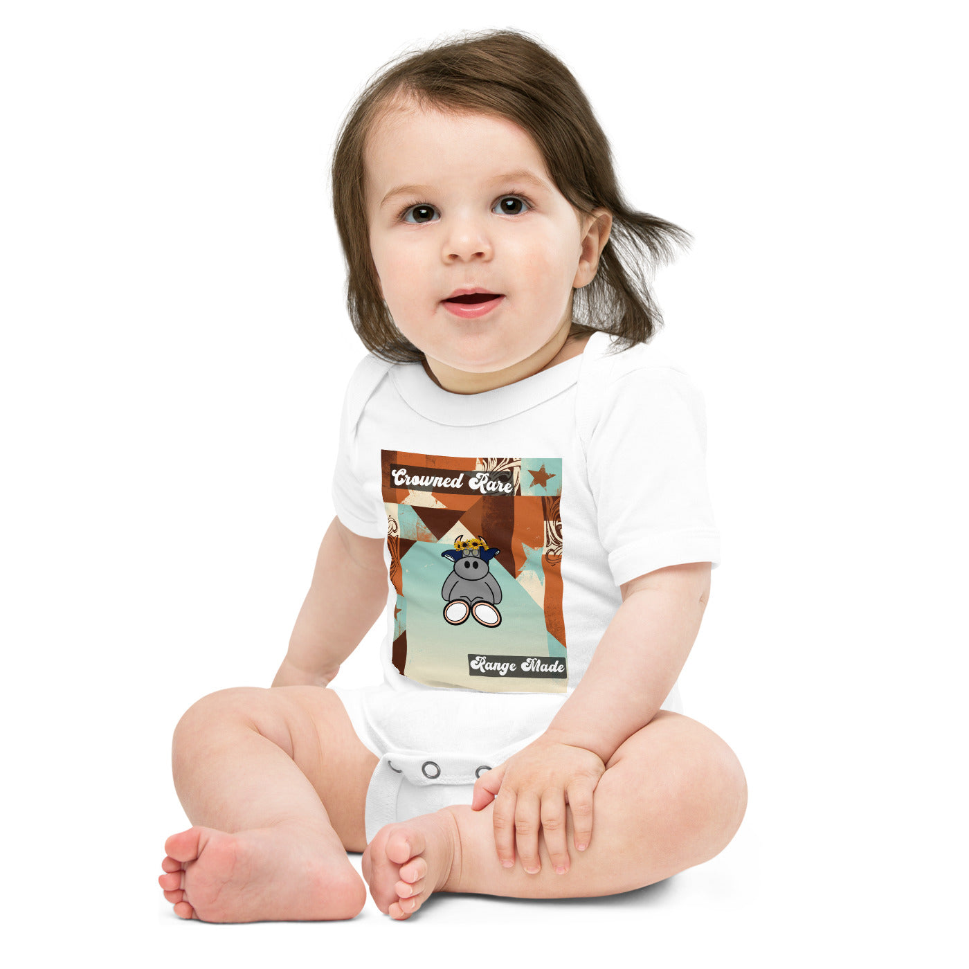 Pocket Cows Baby Short Sleeve One Piece — Design 260