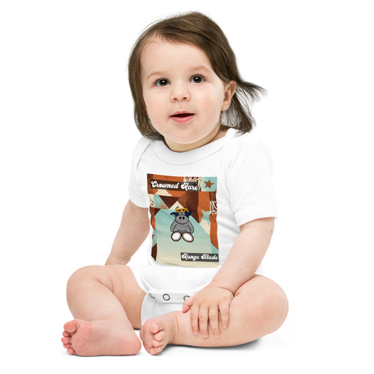 Pocket Cows Baby Short Sleeve One Piece — Design 260