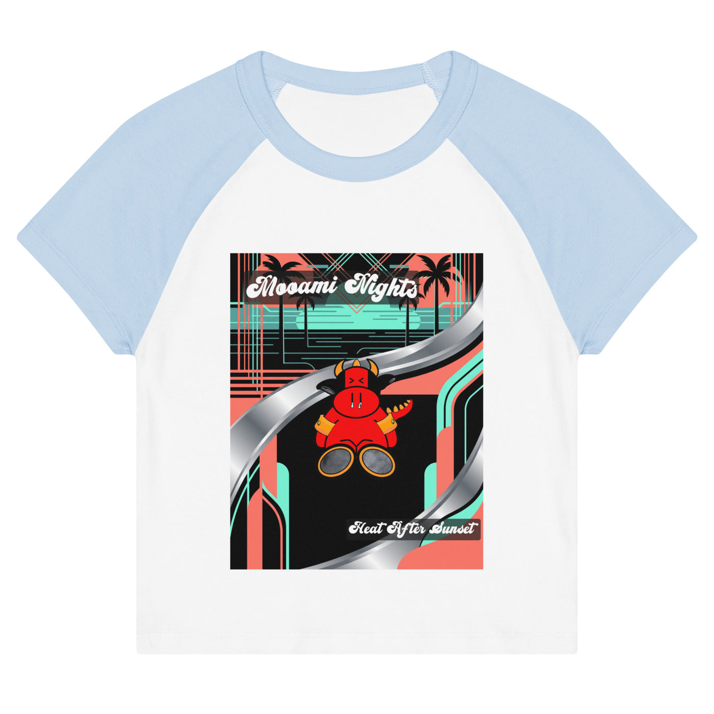 Pocket Cows Women's Micro Rib Raglan Baby Tee — Design 272