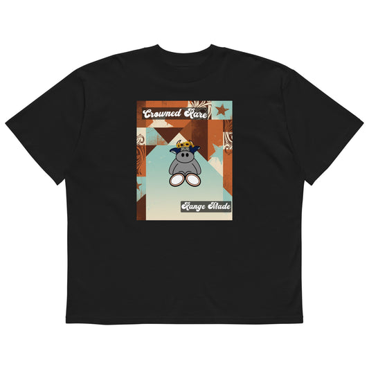Pocket Cows Unisex Organic Oversized High Neck Blaster 2.0 T-Shirt — Design 260