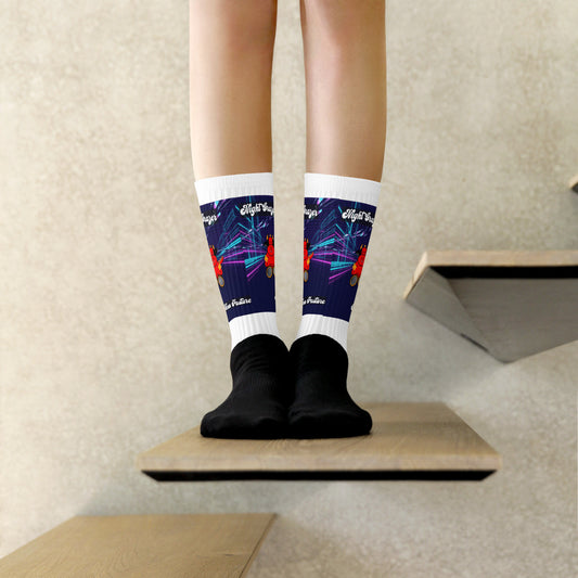 Pocket Cows Black Foot Sublimated Socks — After Hours — Design 250