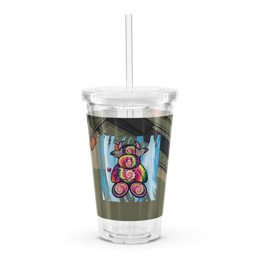 Pocket Cows Double Wall Clear Plastic Tumbler (16 oz) — Built To Roam — Design 719