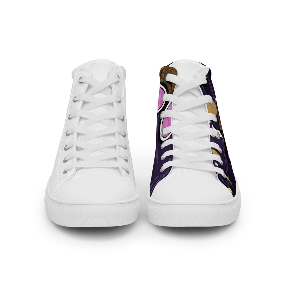 Pocket Cows Men's High Top Canvas Shoes — Written In The Herd — Design 767
