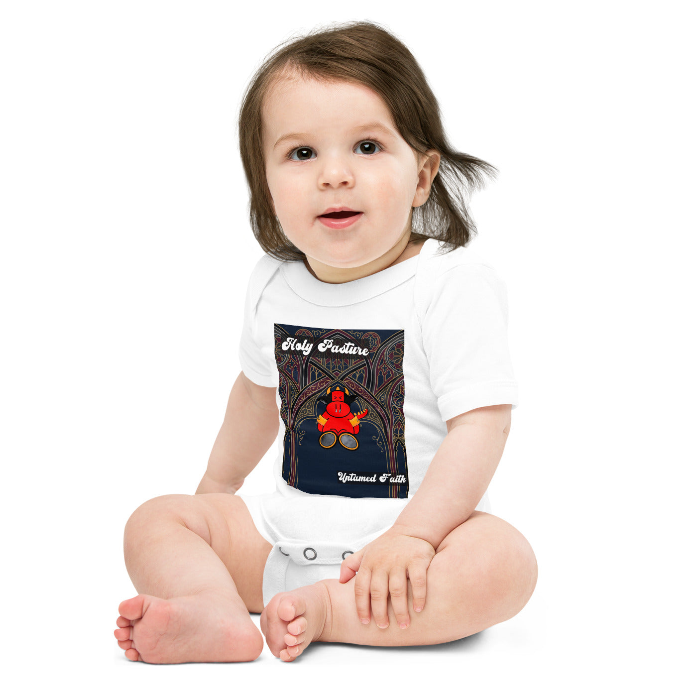 Pocket Cows Baby Short Sleeve One Piece — Design 270