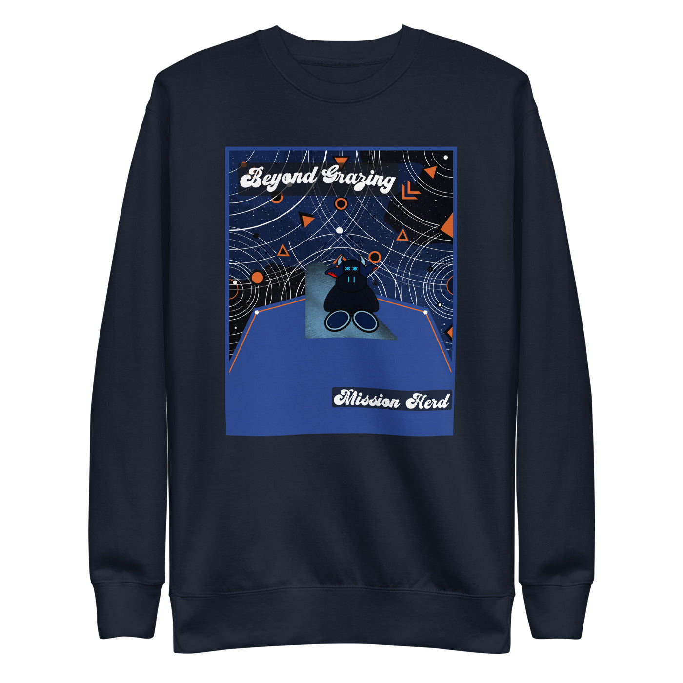 Pocket Cows Crewneck — Orbit The Herd — Design 758