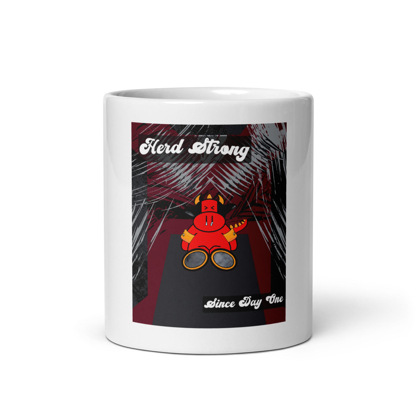 Pocket Cows White Glossy Mug — No Bull Left — Design 285