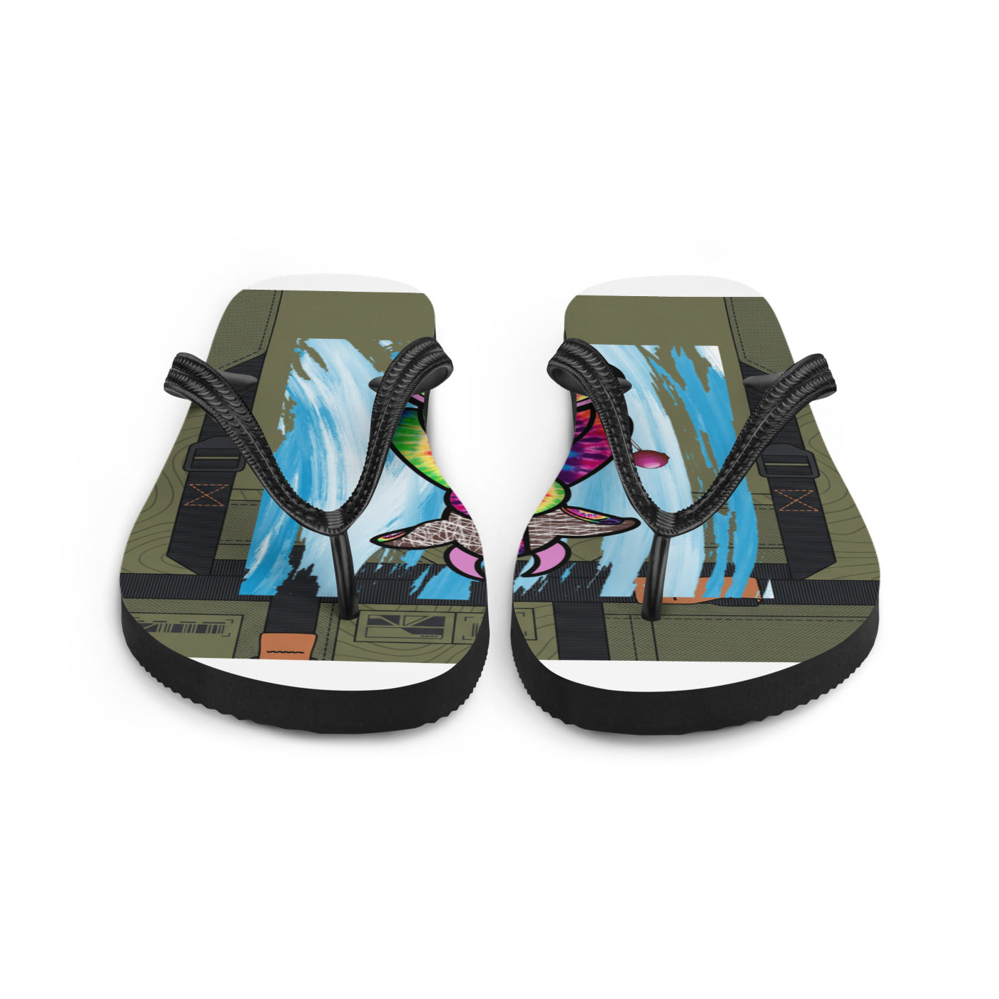 Pocket Cows Sublimation Flip Flops — Built To Roam — Design 720