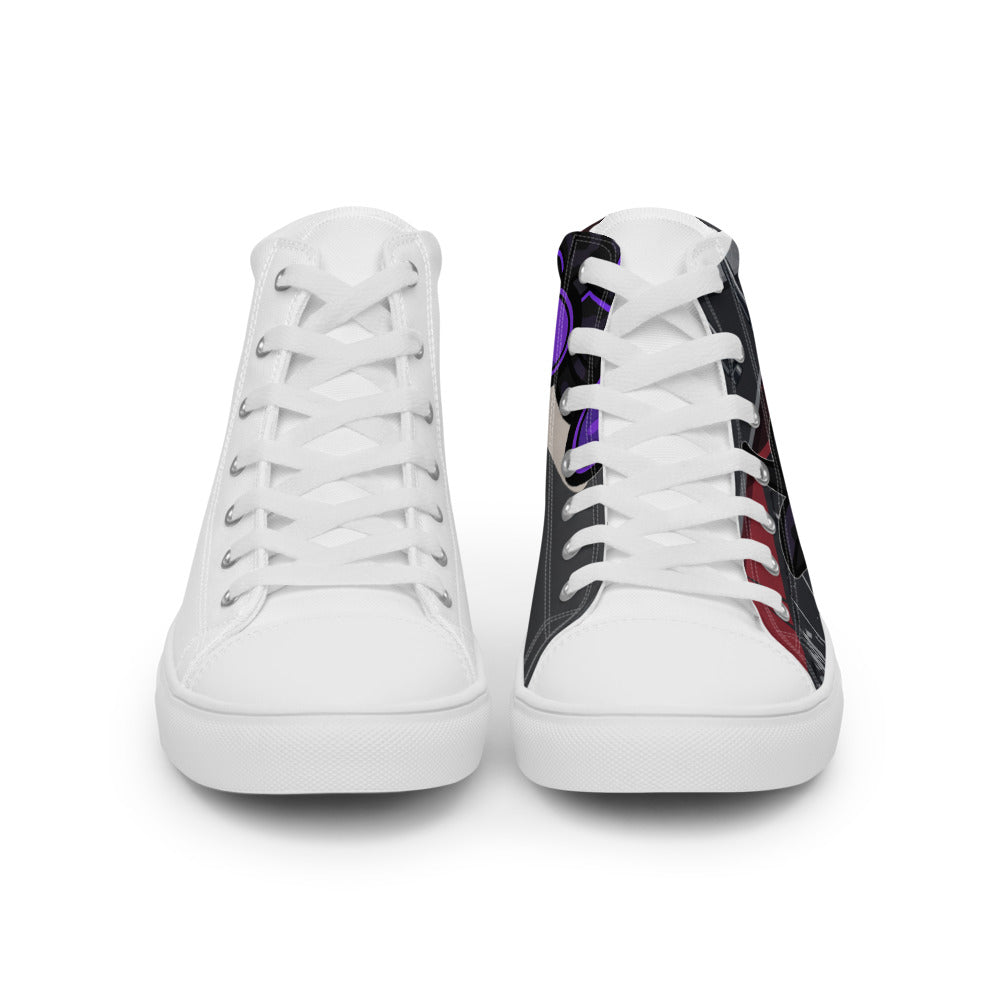 Pocket Cows Men's High Top Canvas Shoes — No Bull Left — Design 892