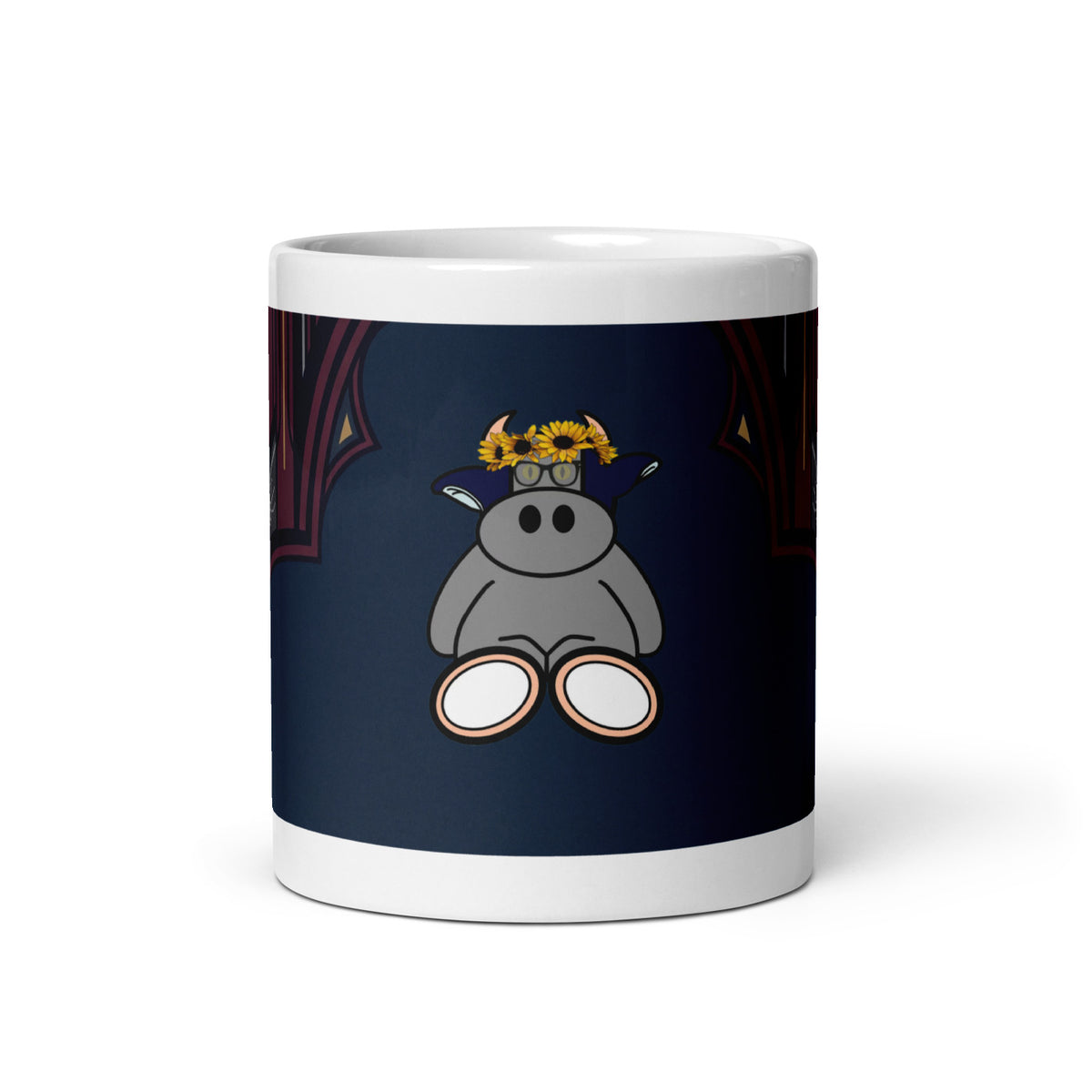 Pocket Cows White Glossy Mug — Sacred Herd — Design 271