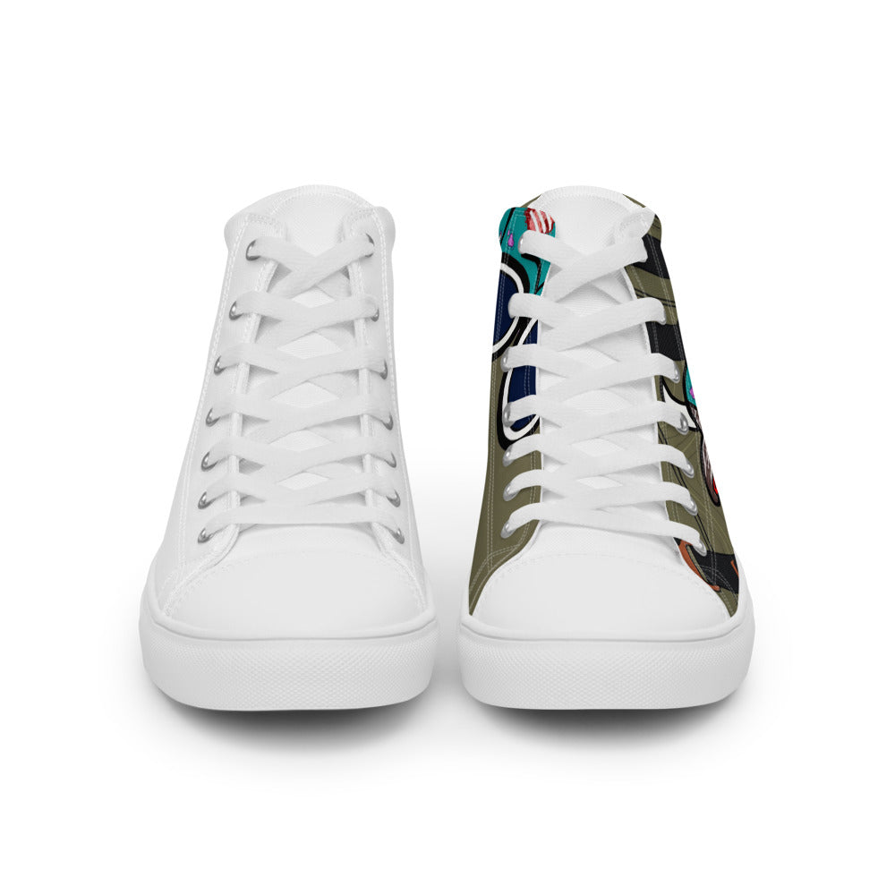 Pocket Cows Men's High Top Canvas Shoes — Built To Roam — Design 808