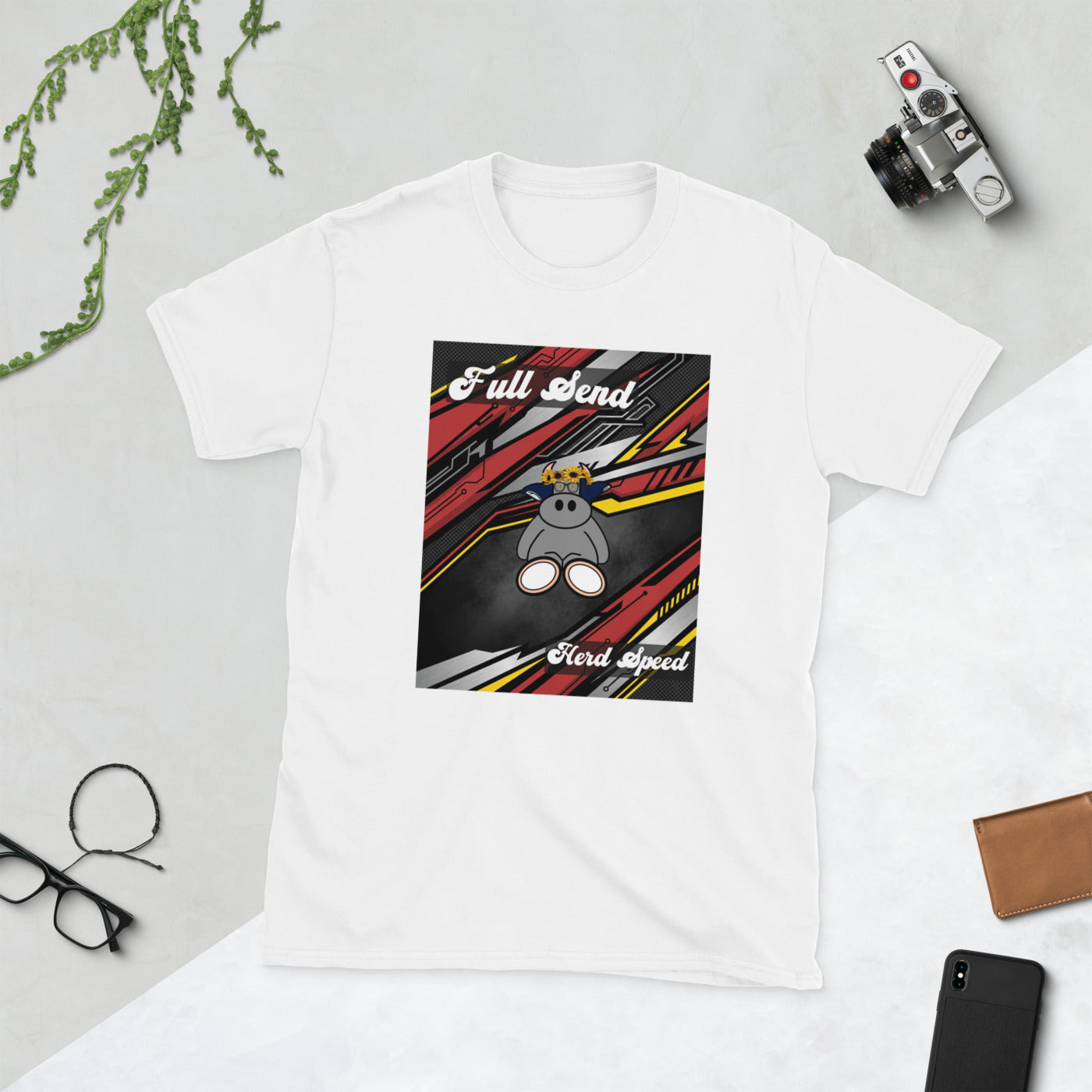 Pocket Cows Unisex Softstyle T-Shirt — Design 265