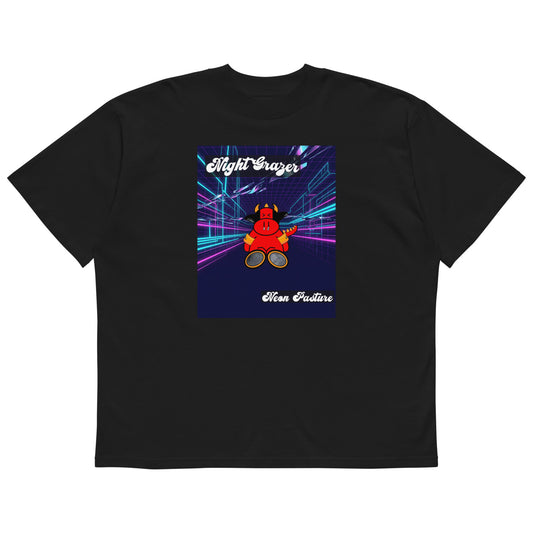 Pocket Cows Unisex Organic Oversized High Neck Blaster 2.0 T-Shirt — Design 250