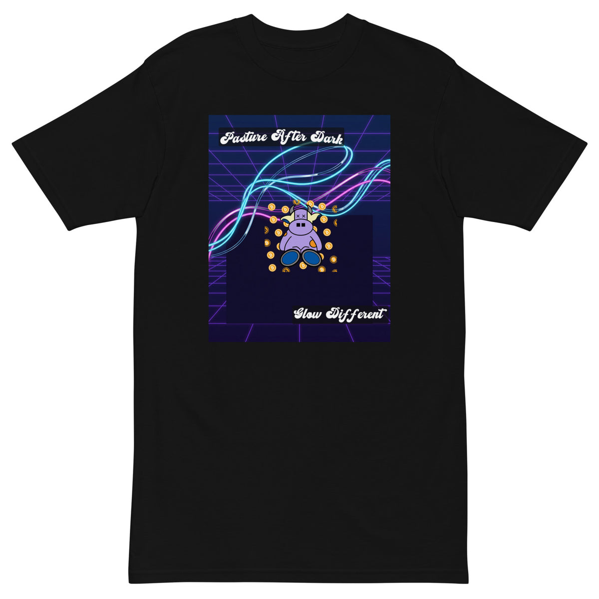 Pocket Cows Heavyweight Tee — After Hours — Design 103 — alternate view