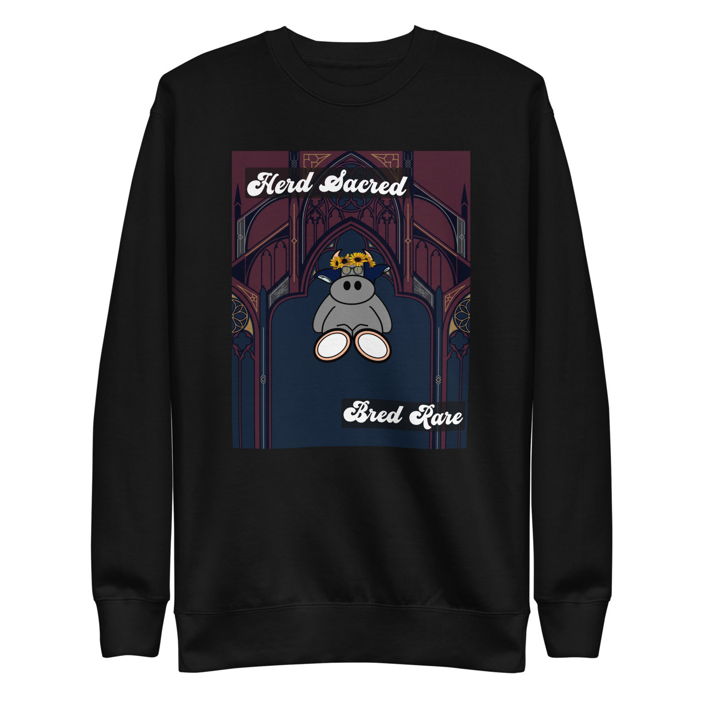 Pocket Cows Crewneck — Sacred Herd — Design 271
