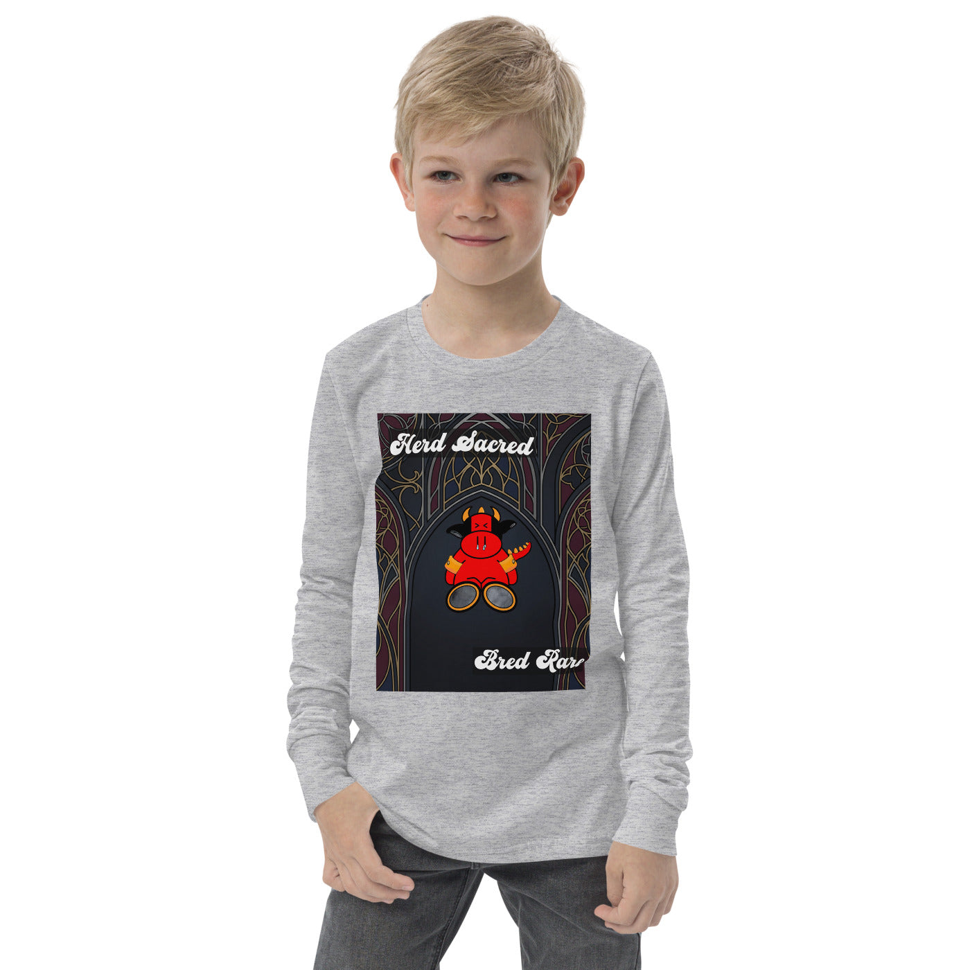 Pocket Cows Youth Long Sleeve Tee — Design 267