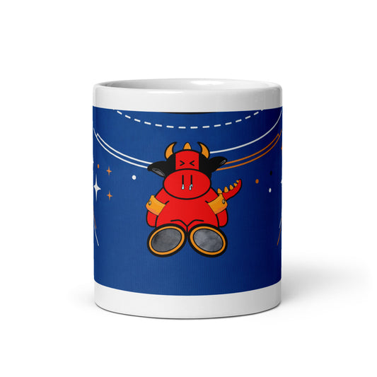 Pocket Cows White Glossy Mug — Orbit The Herd — Design 278