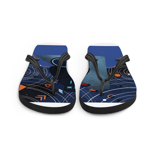 Pocket Cows Sublimation Flip Flops — Orbit The Herd — Design 758