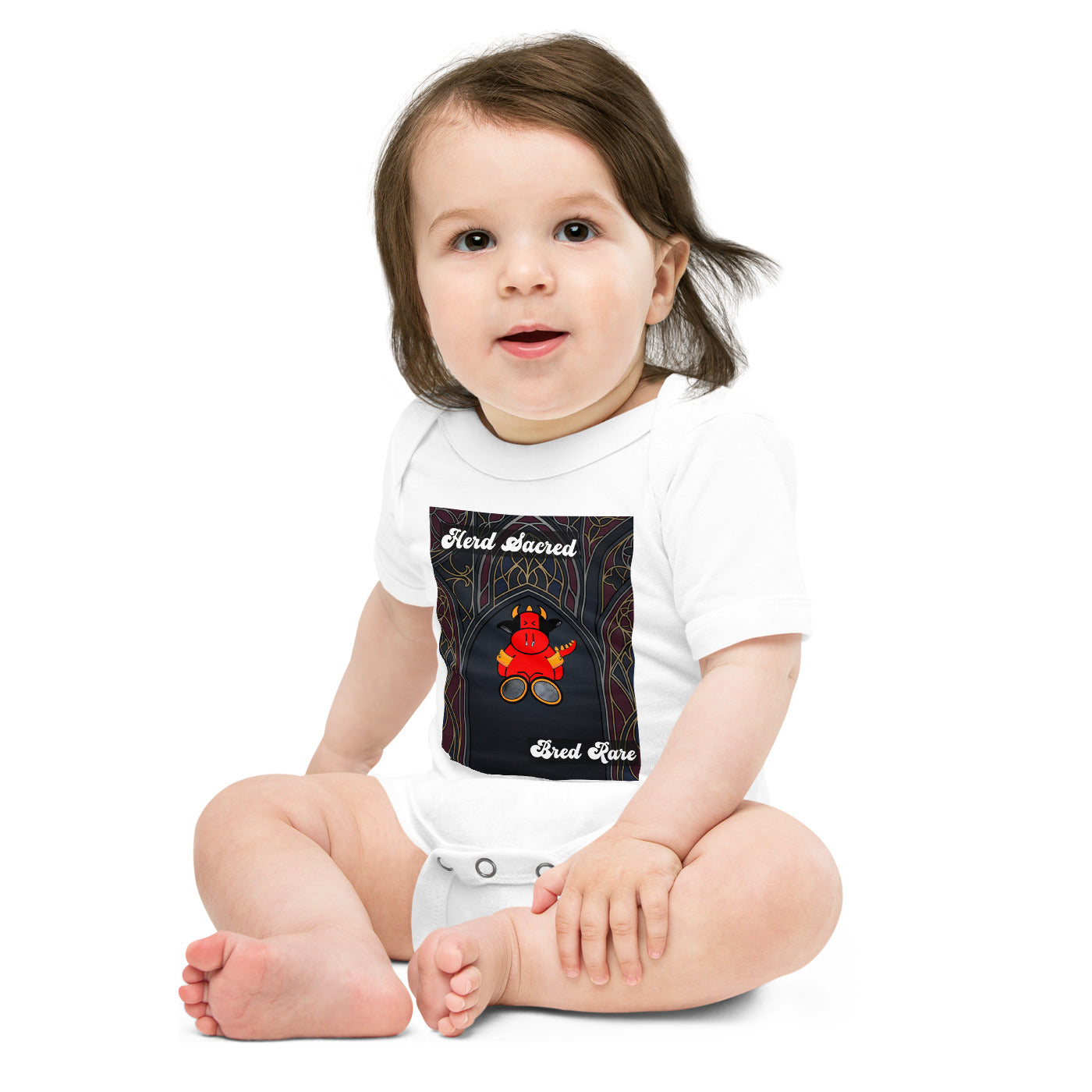 Pocket Cows Baby Short Sleeve One Piece — Design 267