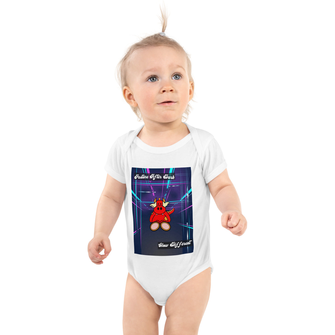 Pocket Cows Baby Short Sleeve Bodysuit — Design 273