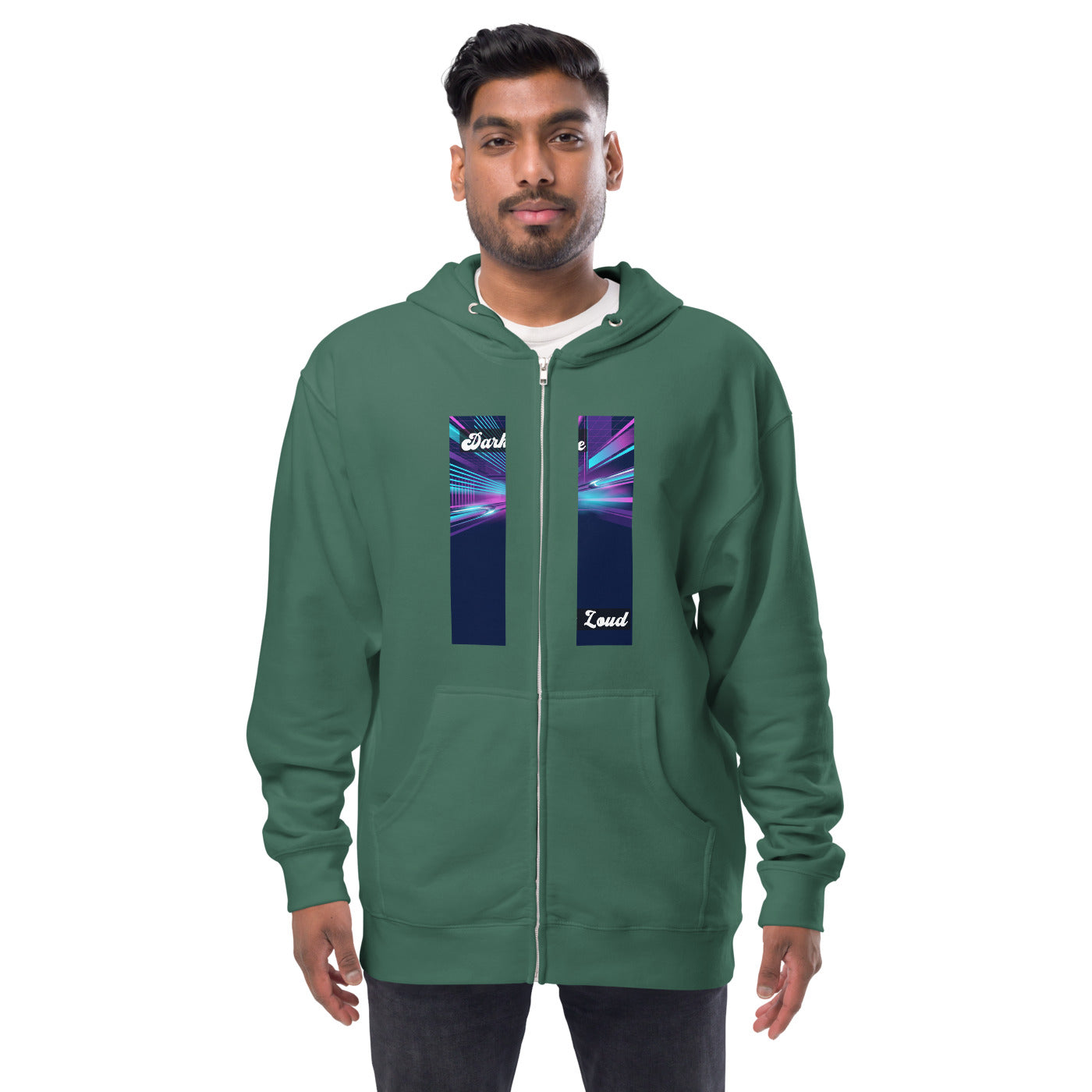 Pocket Cows Unisex Fleece Zip Up Hoodie — Design 255